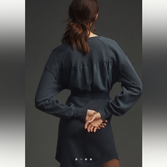 Anthropologie Dark Gray Everywhere Long Sleeve Dress - Picture 3 of 7